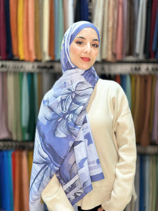 Châle Lina Palmier - Violet Noir