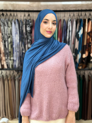 Châle Peigné - Bleu Denim