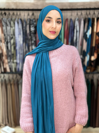 Châle Peigné - Pétrole foncée