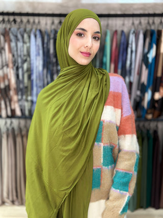 Châle Peigné - Olive Clair