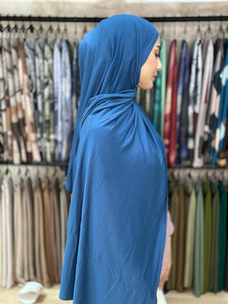 Châle Peigné - Bleu Denim