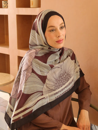 Châle motif Séraflore - Noir