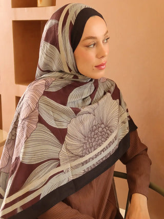 Châle motif Séraflore - Noir