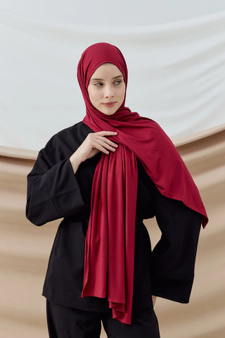 Châle Peigné - Cerise