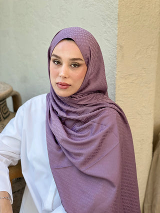 Châle Jacquard Motif Brique - Violet