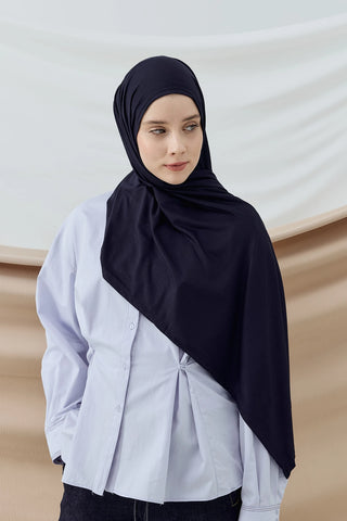 Châle Peigné - Bleu nuit