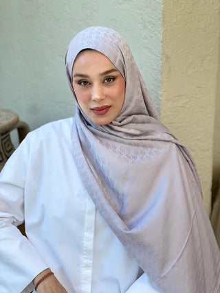 Châle Jacquard Motif D'écho - Gris