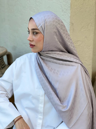 Châle Jacquard Motif D'écho - Gris