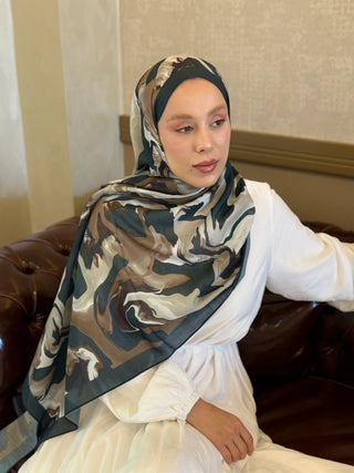 Châle Lina Motif Saphira - Vert Foncé