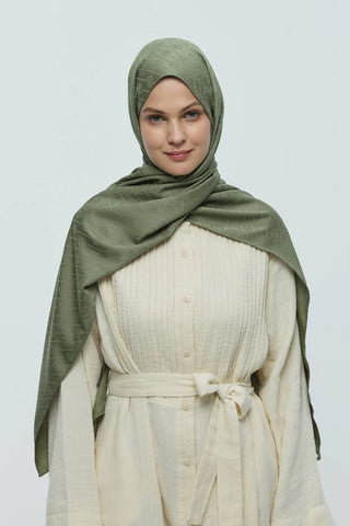 Châle Jacquard Motif Ligne MK - Thé vert