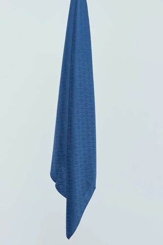 Châle Jacquard  Motif Ligne MK - Indigo