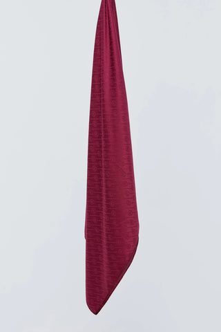 Châle Jacquard Motif Ligne MK - Bordeaux