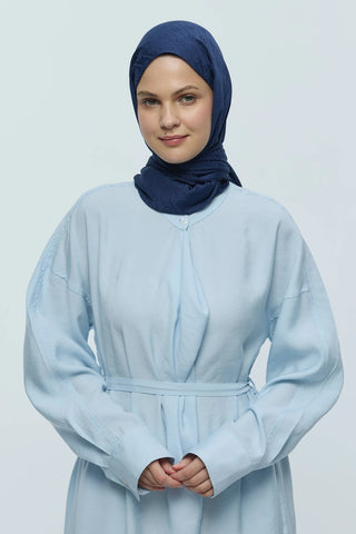 Châle Jacquard Motif Ligne MK - Bleu Marine