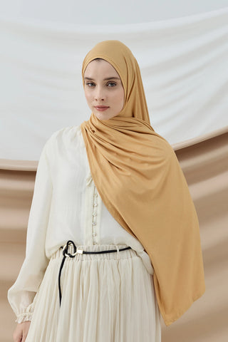 Châle Peigné - Jaune Safran