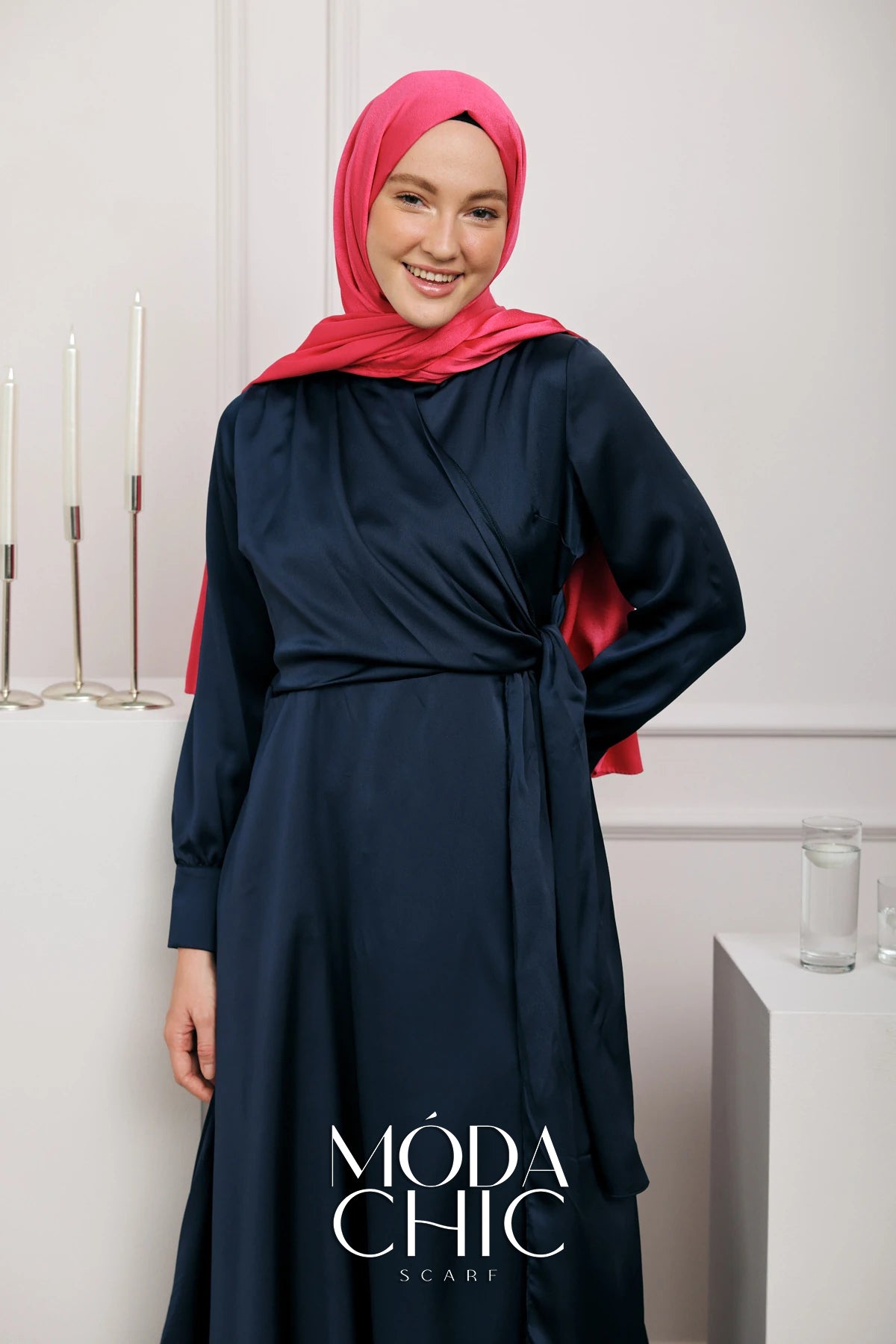 Satin Dévore - Fuschia