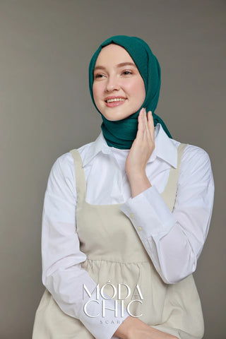 Châle Carré Cotton - Émeraude