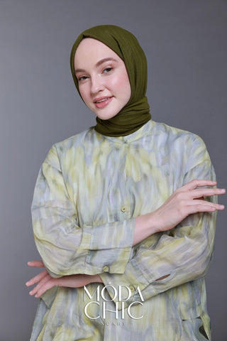 Châle Carré Cotton - Kaki