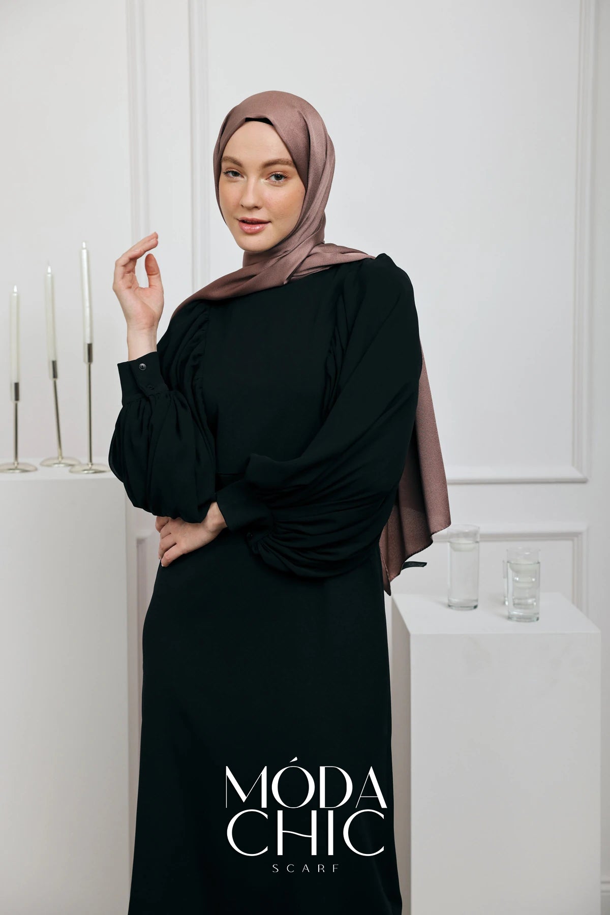 Satin Dévore - Marron Poussiéreux