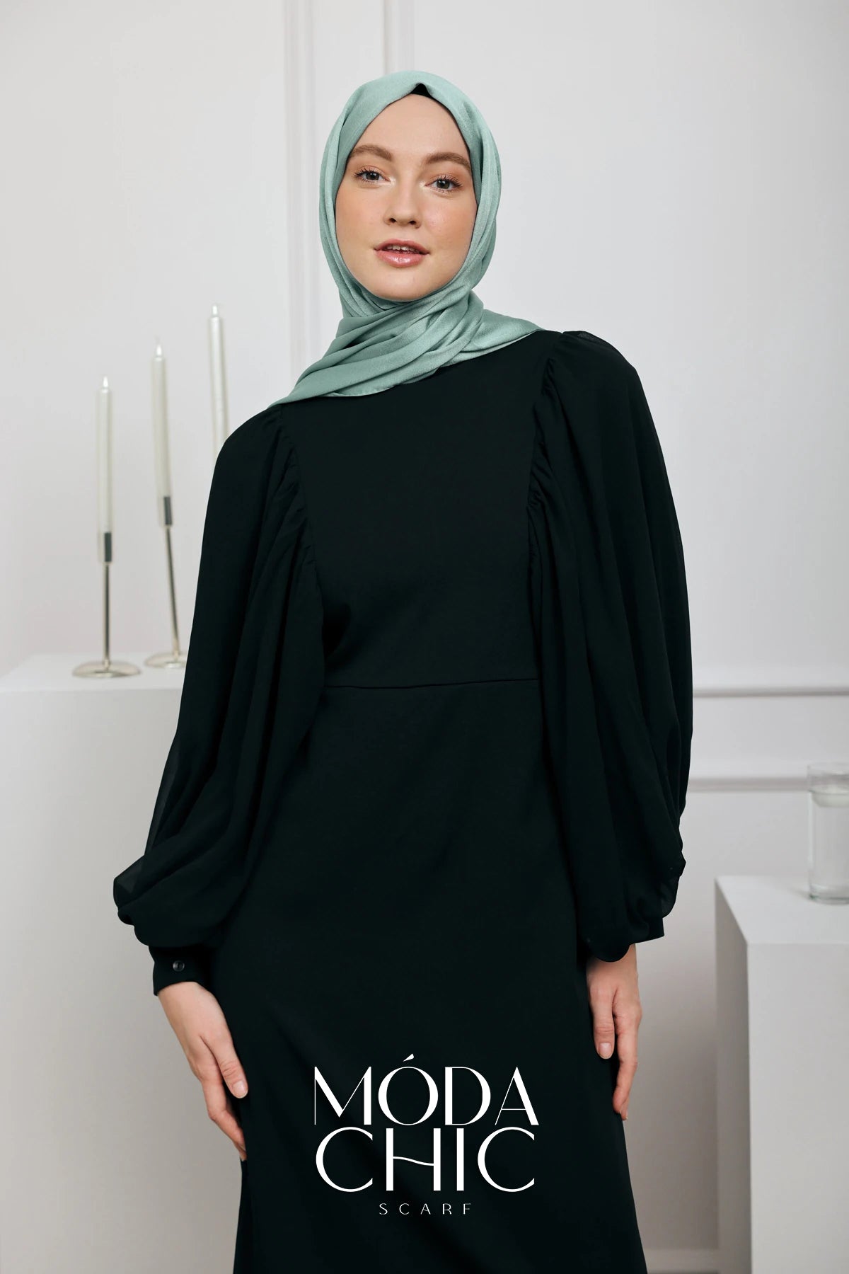 Satin Dévore - Vert Aqua