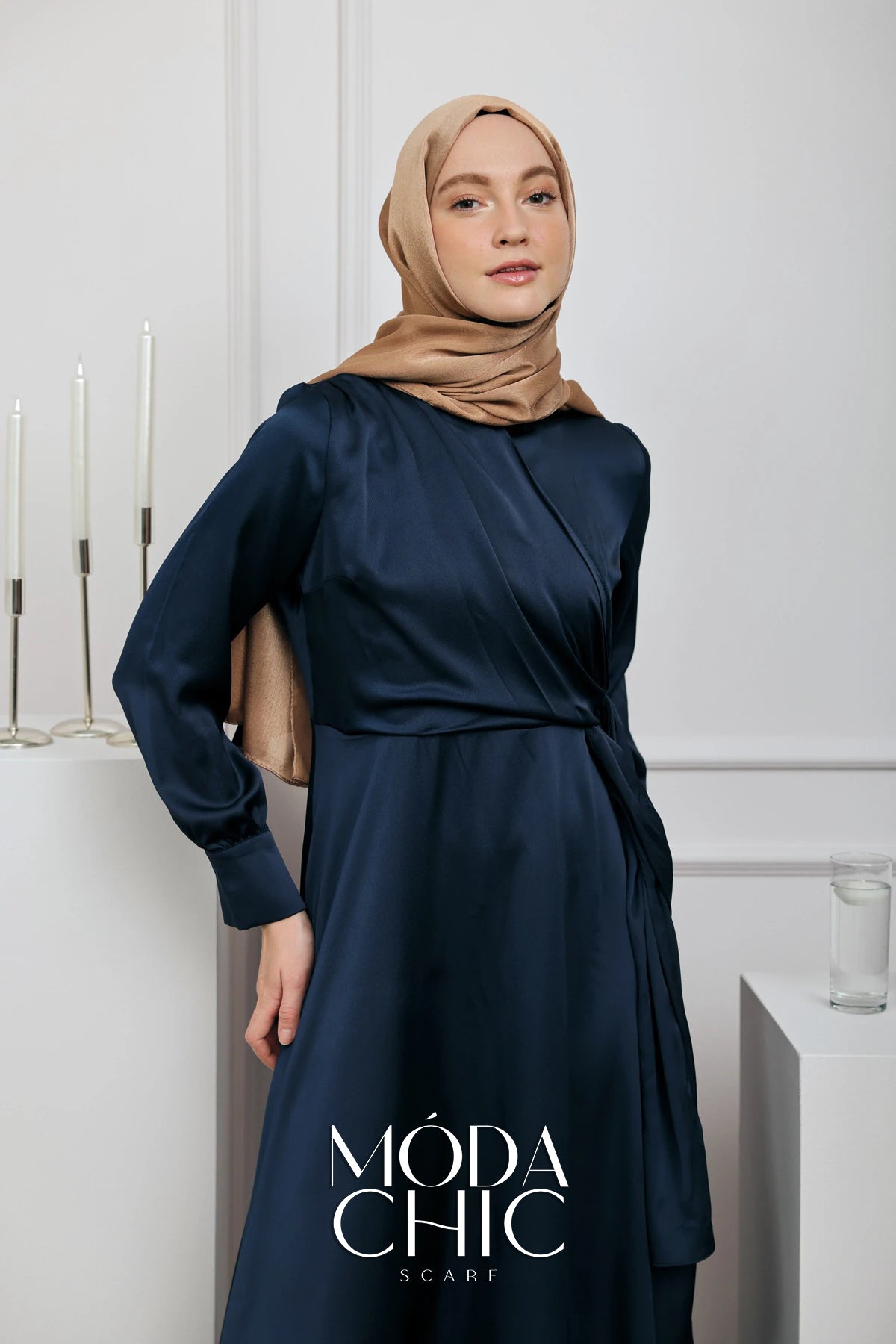 Satin Dévore - Vison Foncé