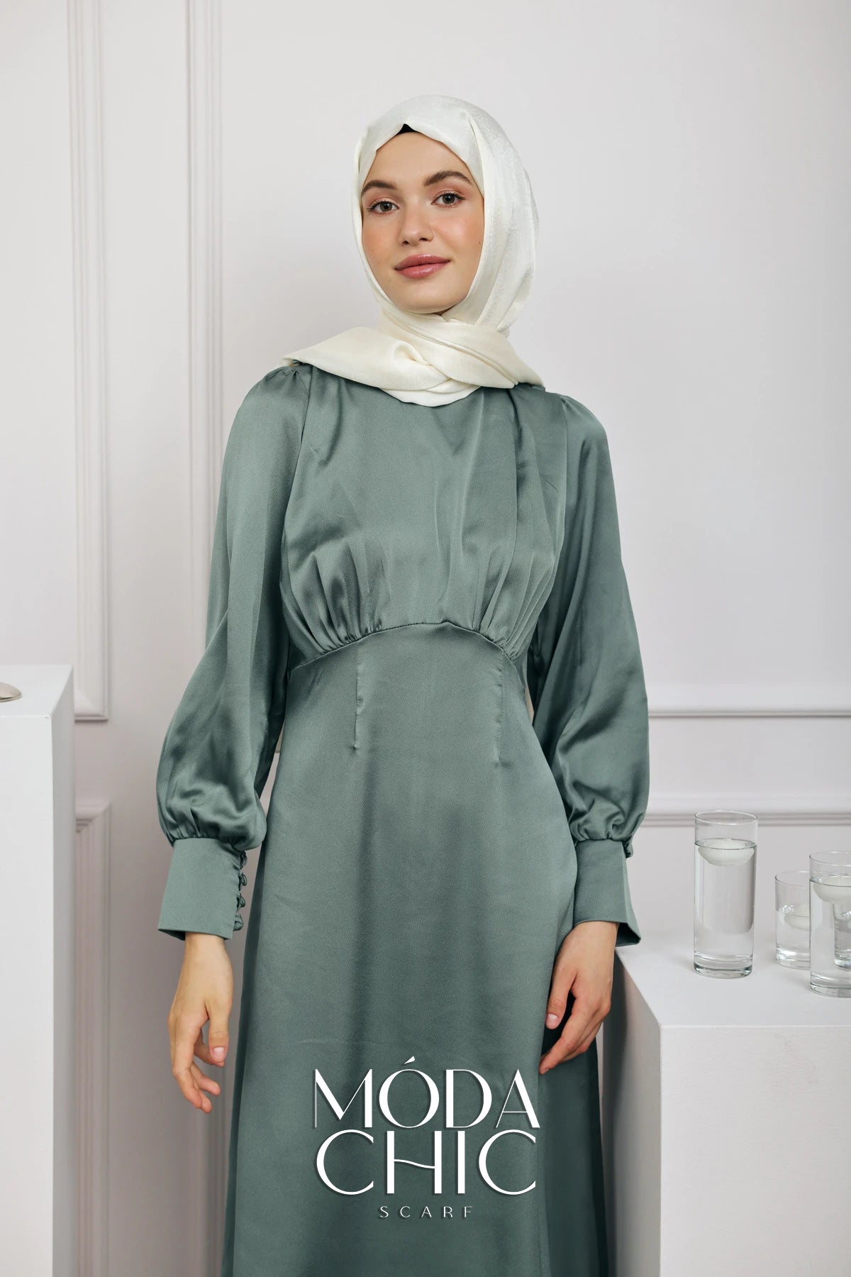 Satin Dévore - Blanc