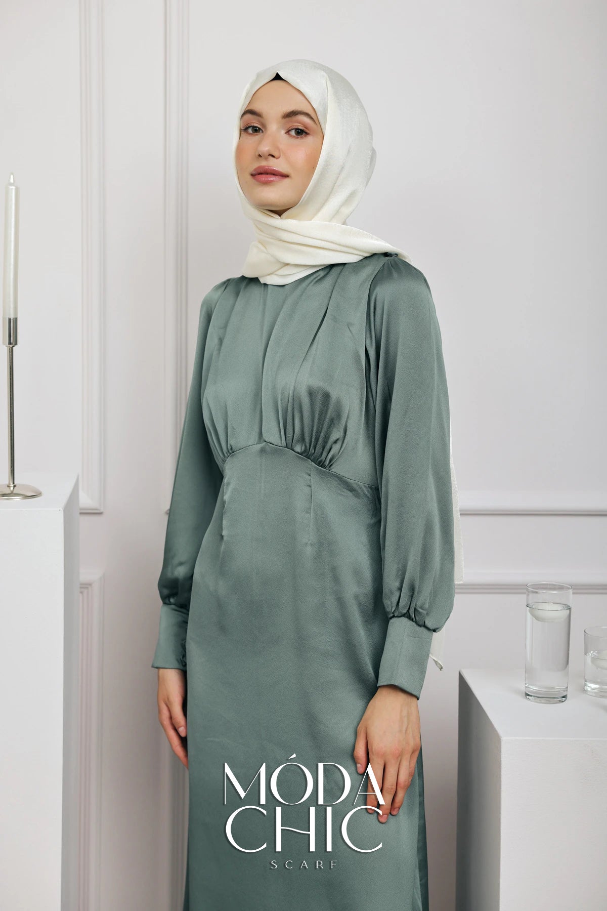 Satin Dévore - Blanc