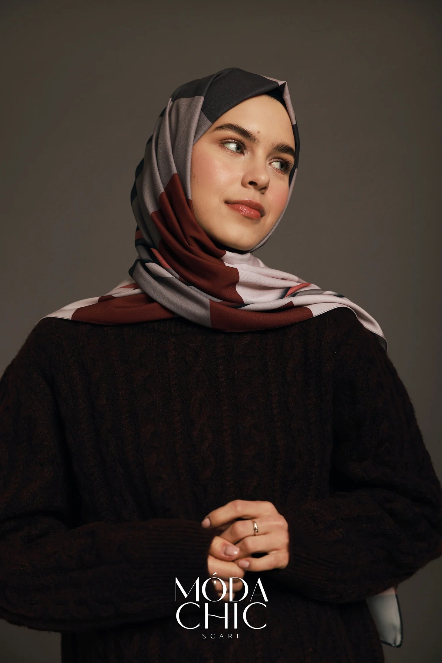 Motif Diez - Brun , Rose Amer