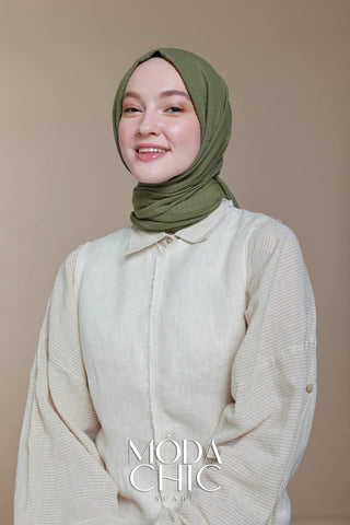 Châle Carré Cotton - Thé Vert