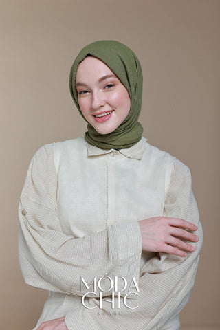 Châle Carré Cotton - Thé Vert