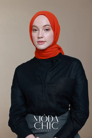 Châle Carré Cotton - Orange Dynamique