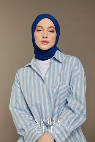 Carré Cotton - Bleu Saks