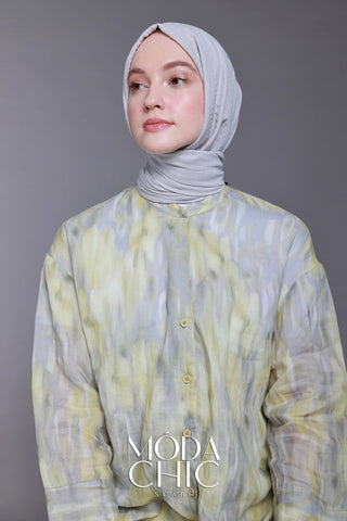 Châle Carré Cotton - Gris Clair
