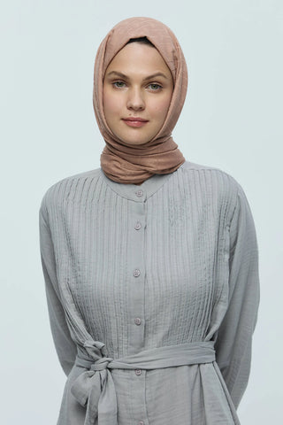 Châle Jacquard Motif Ligne MK - Vison Foncée