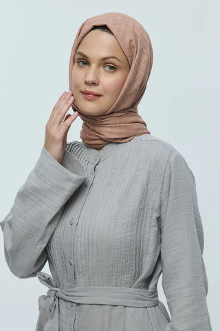 Châle Jacquard Motif Ligne MK - Vison Foncée