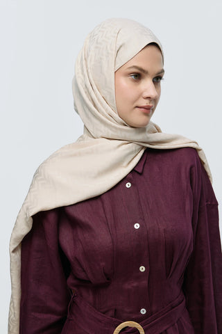 Châle Jacquard Motif Labyrinthe - Aubépine