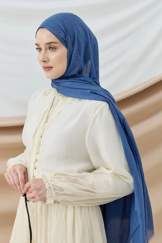 Châle Aya - Bleu Paon