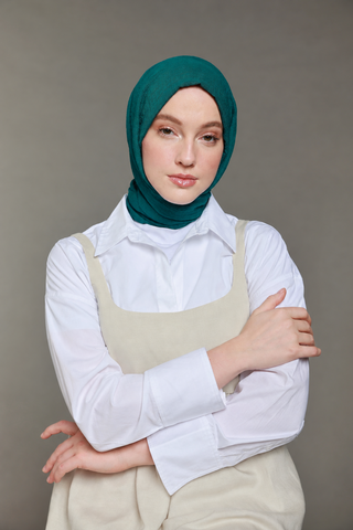 Châle Carré Cotton - Émeraude