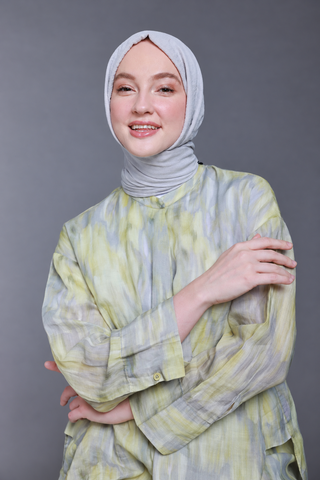 Châle Carré Cotton - Gris Clair