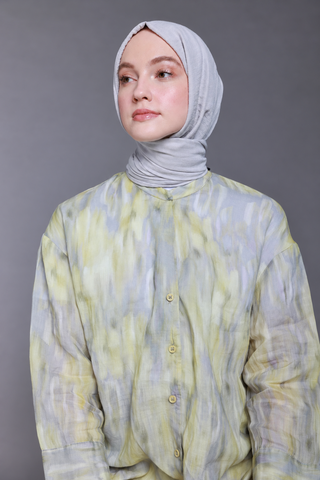 Châle Carré Cotton - Gris Clair