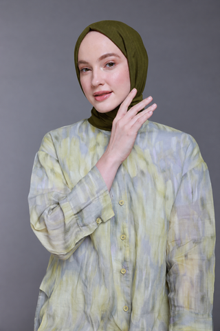 Châle Carré Cotton - Kaki