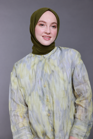 Châle Carré Cotton - Kaki