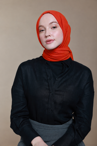 Châle Carré Cotton - Orange Dynamique