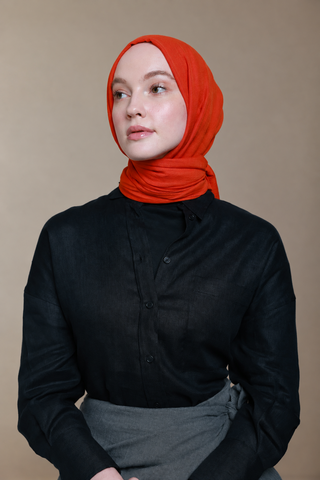 Châle Carré Cotton - Orange Dynamique