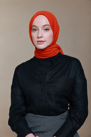Châle Carré Cotton - Orange Dynamique