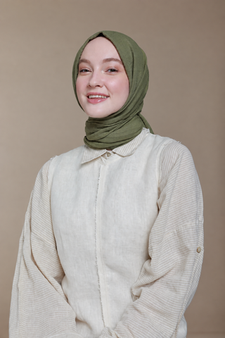 Châle Carré Cotton - Thé Vert