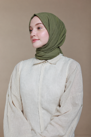 Châle Carré Cotton - Thé Vert