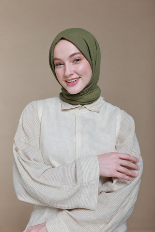 Châle Carré Cotton - Thé Vert
