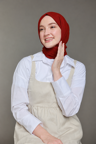 Châle Carré Cotton - Cerise