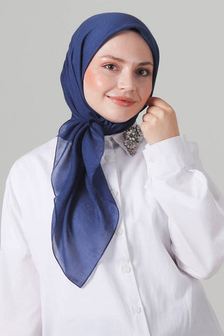 Foulard Eva Coton - Bleu Marine, vue 1