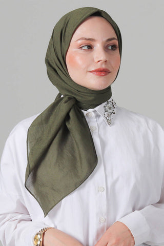 Foulard Eva Coton - Kaki, vue 1